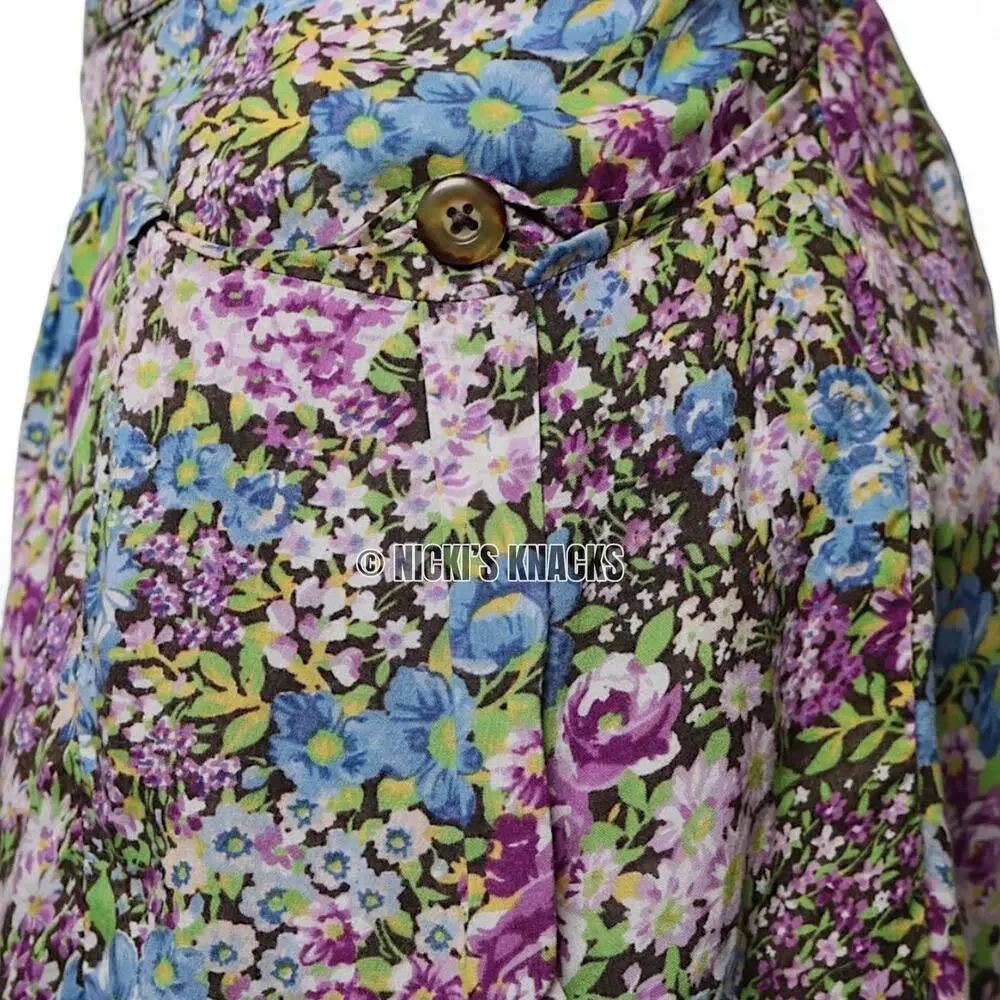 Free People Floral Print High Waisted Wide Leg Boho Cottagecore Shorts Size XS